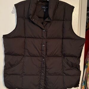Lands' End Women's Dark Brown Puffer Vest